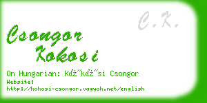 csongor kokosi business card